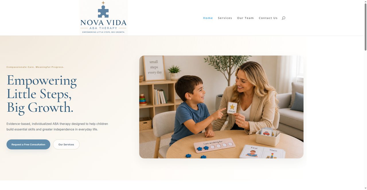 Nova Vida ABA website