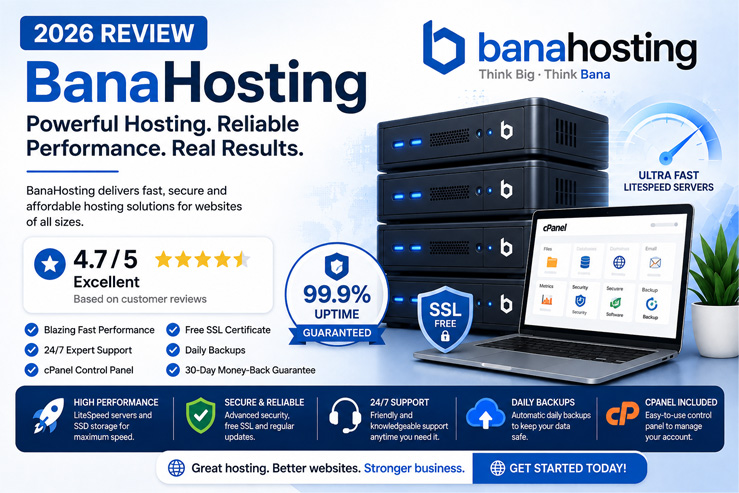 Review of BanaHosting in 2026 highlighting features for WordPress and small businesses.